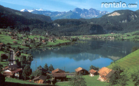 Lungern lake (house on distant shore) - Lungern Vacation Homes