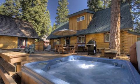 Hot Tub & Deck Area - North Lake Tahoe Vacation Cabins