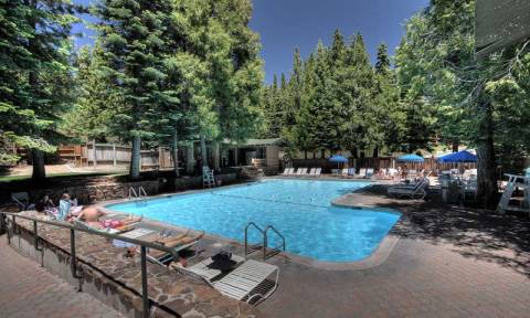 Agate Bay Pool, Lawn Area, Snack Bar, etc. - North Lake Tahoe Vacation Cabins