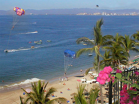 Playa de Los Muertos from the Bedroom balcony
