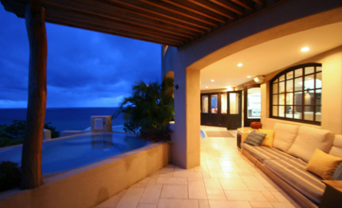 Patio Ocean View by Night