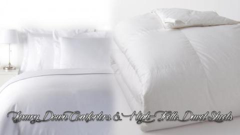 Deluxe Down Comforters & High Frette Duvet Sheets
